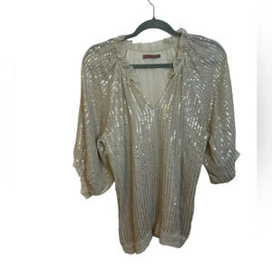 Saint Tropez Champagne Sequin Blouse